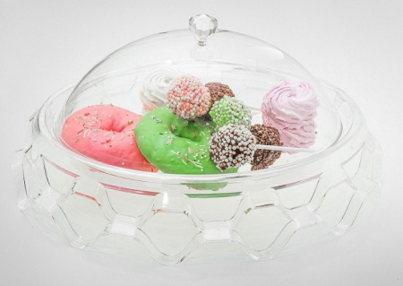 Підставка Normak  з кришкою для торта акрилова 34×22 см