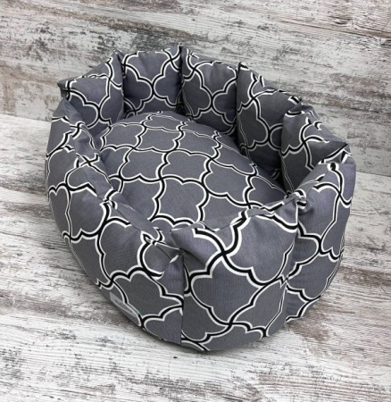 Лежак для котів та собак панама модель 1 “Geometry grey” фото 1