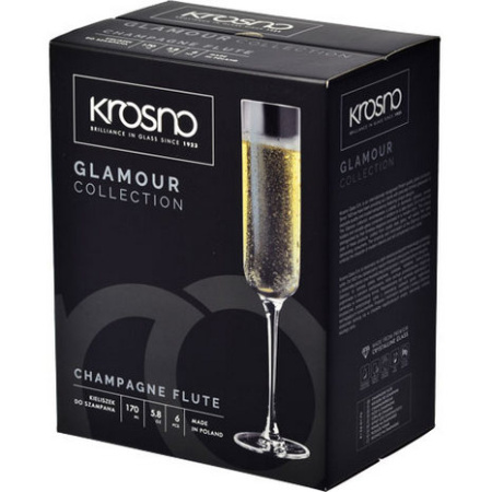 Набір келихів для шампанського Krosno Glamour 6 шт 170 мл