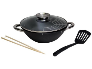 Котел Kamille чавунний Wok, з антипригарним мармуровим покриттям, 3 L фото 1 Котел Kamille чавунний Wok, з антипригарним мармуровим покриттям, 3 L фото 1