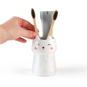 Подставка для зубных щеток и пасты cute cat 250 мл фото 2 Подставка для зубных щеток и пасты cute cat 250 мл фото 2