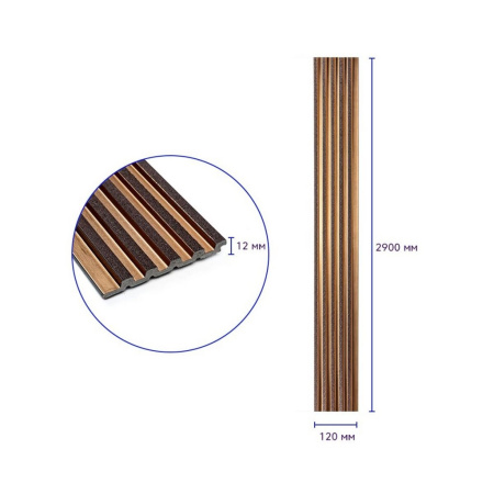 Декоративна PS рейка 290x12x1,2см  коричневий SW-00002135