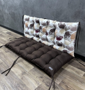 Подушка на піддони/гойдалки/каркаси панама комбінована «Autumn leaves brown» фото 1 Подушка на піддони/гойдалки/каркаси панама комбінована «Autumn leaves brown» фото 1
