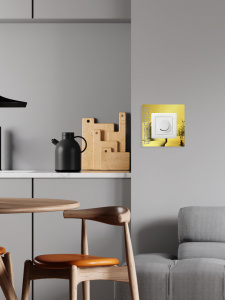 Зеркальный настенный акриловый декор рамка наклейка под выключатель №17 золото 1 шт. фото 2