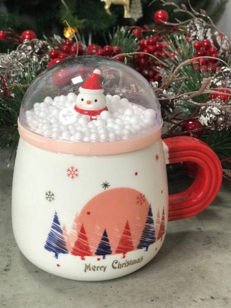 Чашка Olens   Різдвяні свята з ложкою і кришкою , 300мл