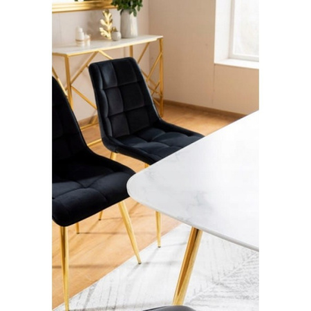 Стіл CERES білий/золото каркас 140X80