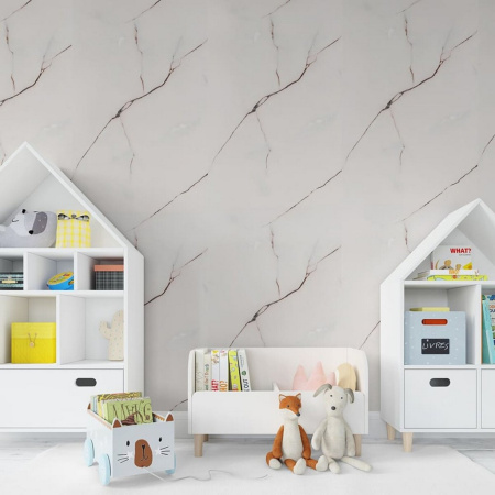 Самоклеюча стінова PET плитка у рулоні 60x300x0,2см білий мармур SW-00001697