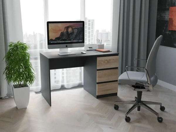 Комп'ютерний стіл T224, антрацит/фасад дуб сонома