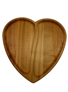 Дерев'яна менажниця у формі серця 2 відділи Eko_tarilka