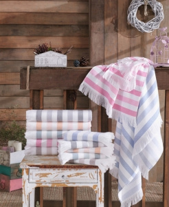 Рушник Hobby Stripe Peshtemal 70х140 бежевий 340 фото 2 Рушник Hobby Stripe Peshtemal 70х140 бежевий 340 фото 2