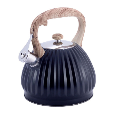 Чайник Kamille 3 л з нержавіючої сталі зі свистком та нейлоновою ручкою, для індукції та газу KM-1076