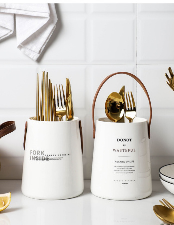 Підставка для столових приборів Olens Білий глянець 14 х 12 см