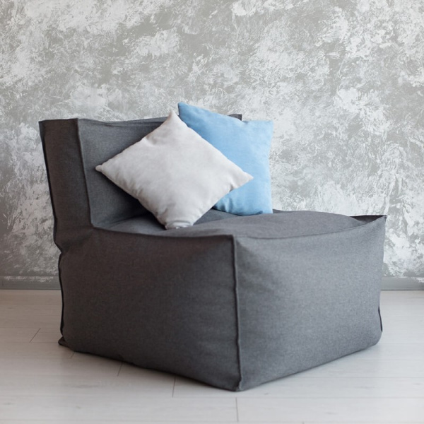 Модульное диван-кресло рогожка серое фото 1