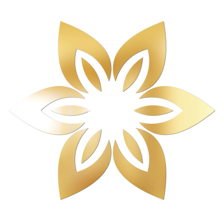 Дзеркальний акриловий декор наліпка на стелю під люстру "Лілія" 12 шт. золото