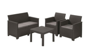 Комплект мебели  Emma 2 seater set серый фото 1 Комплект мебели  Emma 2 seater set серый фото 1