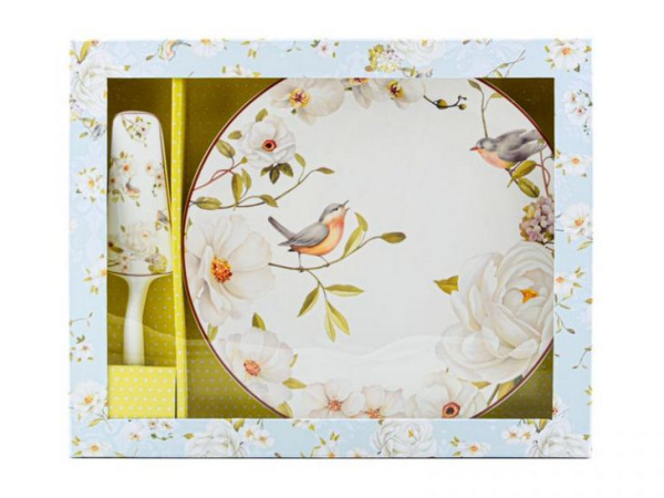 Блюдо для торта с лопаткой Lefard Райский Сад 27 см 924-552 фото 2