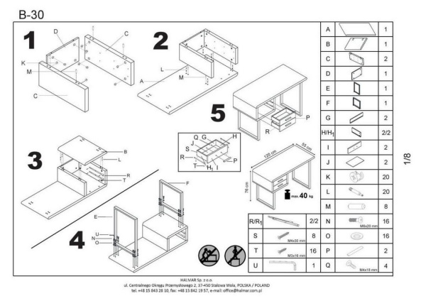 Стол письменный  B-30 Белый фото 4
