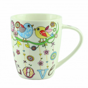 Чашка G.Wurm Mug bird love Porcelain, пташки 10 см