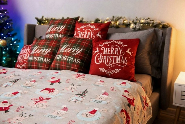 Плед Ardesto Flannel 160х200см, різдвяні котики