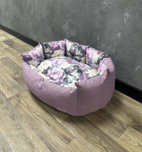 Лежак для кошек и собак панама модель 1 "Ashen flowers violet" фото 1 Лежак для кошек и собак панама модель 1 "Ashen flowers violet" фото 1