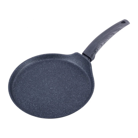 Сковорода Kamille для млинців 24 см з антипригарним покриттям Black marble з алюмінію, для індукції та газу KM-4126