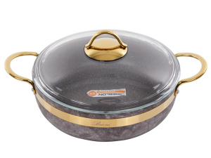 Сотейник Brioni антипригарний Royal Stone Sandstone gold 26см, 2,8л, 3,5 мм товщ 764-043 фото 1 Сотейник Brioni антипригарний Royal Stone Sandstone gold 26см, 2,8л, 3,5 мм товщ 764-043 фото 1