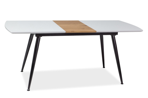 Стіл обідній Davos 80x140(180) Чорний/білий