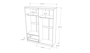 Шкаф Сити 1600 1600x500x2045 фото 2 Шкаф Сити 1600 1600x500x2045 фото 2