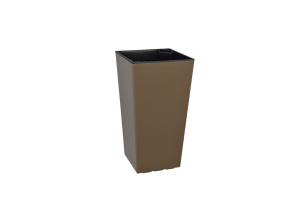 Горщик для квітів Plastkon Elise 20, сіро-коричневий глянцевий фото 1 Горщик для квітів Plastkon Elise 20, сіро-коричневий глянцевий фото 1