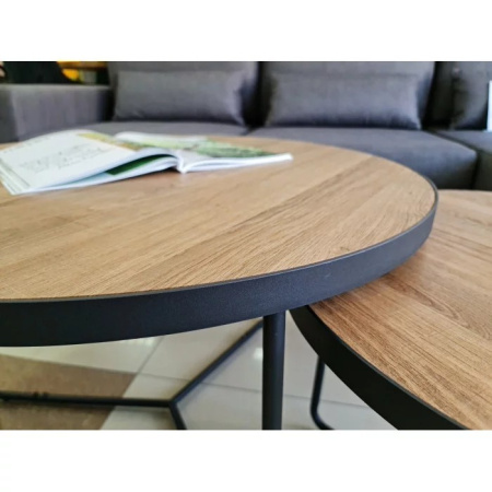 Комплект журнальних столиків ITALIA II горіх/чорний д.80, 60